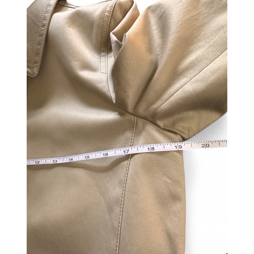 Coach Khaki Tan Trench Coat Floral Signature Lining Button Up Jacket Small - Picture 7 of 8